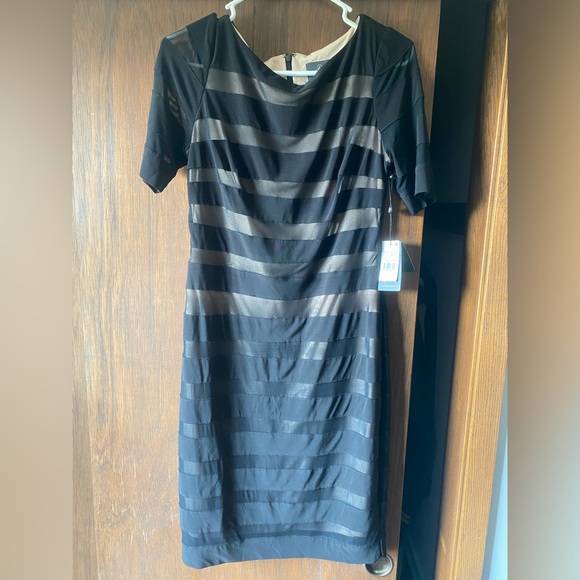 Adrianna Papell Womens‎ Short Sleeve Illusion Banded Sheath Dress NWT - Picture 5 of 8